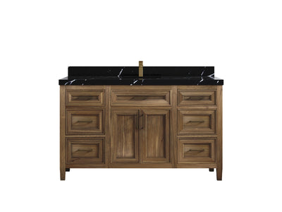 Santa Monica Teak Wood 60 in. W x 22 in. D Single Sink Bathroom Vanity - Willow Bath and Vanity