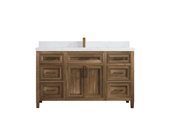 Santa Monica Teak Wood 60 in. W x 22 in. D Single Sink Bathroom Vanity - photo 36