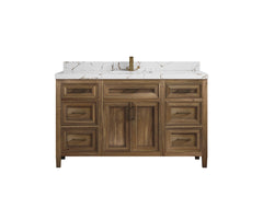 Santa Monica Teak Wood 60 in. W x 22 in. D Single Sink Bathroom Vanity - photo 14