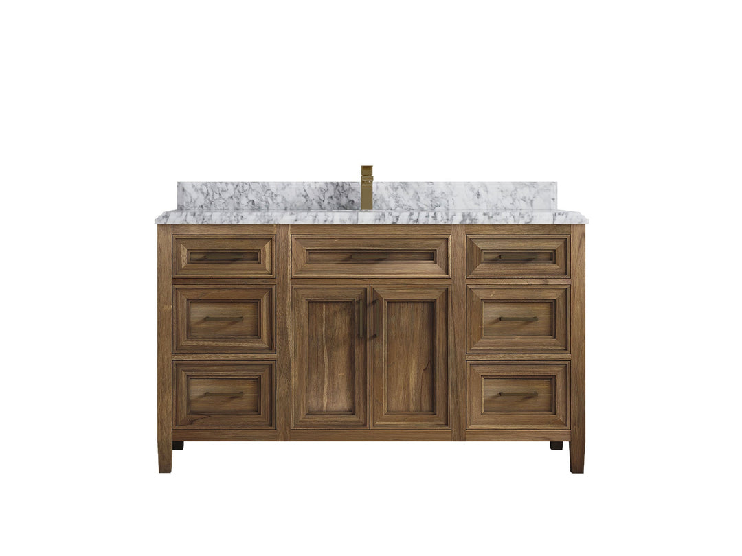 Santa Monica Teak Wood 60 in. W x 22 in. D Single Sink Bathroom Vanity - Willow Bath and Vanity