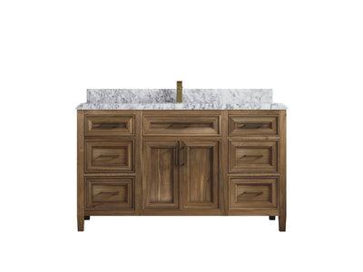 Santa Monica Teak Wood 60 in. W x 22 in. D Single Sink Bathroom Vanity - Willow Bath and Vanity