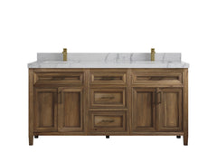 Santa Monica Teak Wood 72 in. W x 22 in. D Double Sink Bathroom Vanity - photo 41
