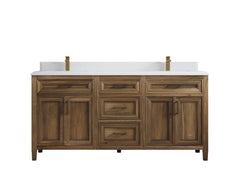 Santa Monica Teak Wood 72 in. W x 22 in. D Double Sink Bathroom Vanity - photo 35