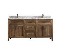 Santa Monica Teak Wood 72 in. W x 22 in. D Double Sink Bathroom Vanity - photo 28