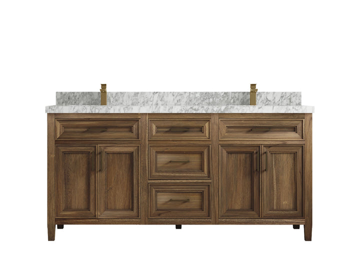 Santa Monica Teak Wood 72 in. W x 22 in. D Double Sink Bathroom Vanity - photo 28