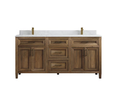 Santa Monica Teak Wood 72 in. W x 22 in. D Double Sink Bathroom Vanity - photo 34
