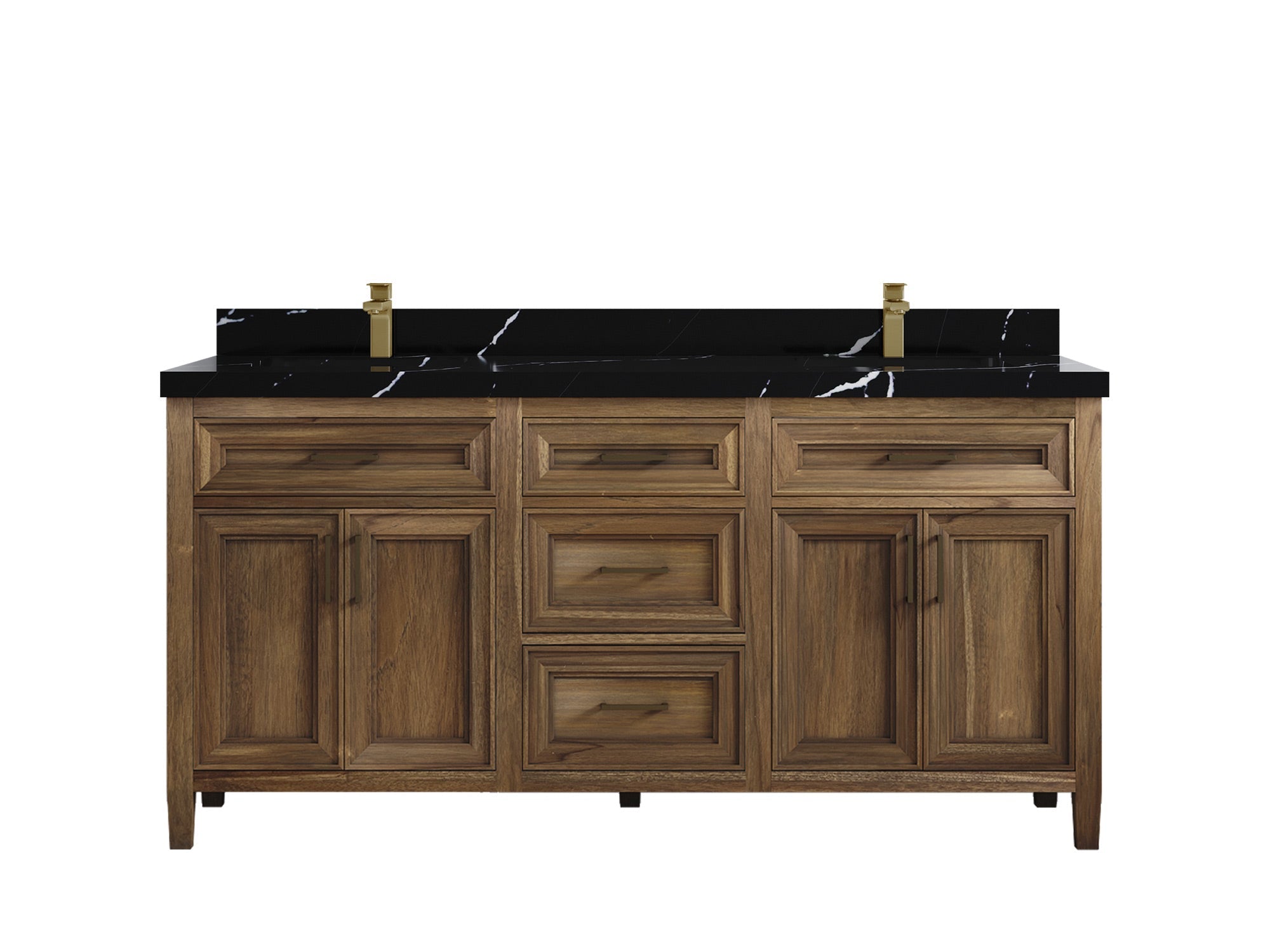 Santa Monica Teak Wood 72 in. W x 22 in. D Double Sink Bathroom Vanity - Willow Bath and Vanity