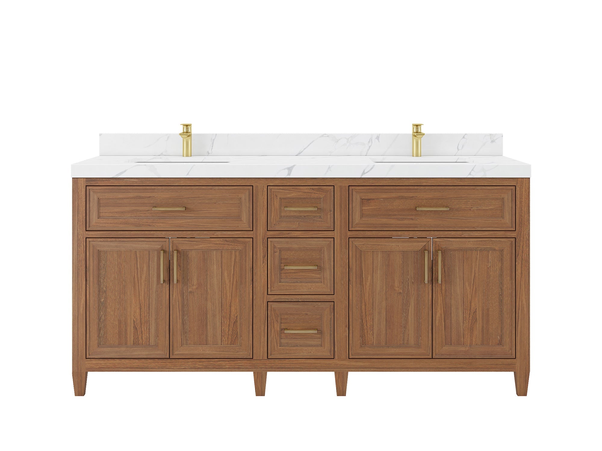 Santa Monica Teak Wood 72 in. W x 22 in. D Double Sink Bathroom Vanity - Willow Bath and Vanity