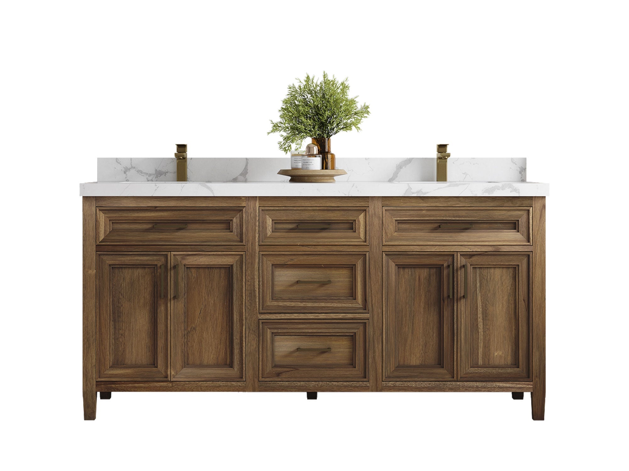 Santa Monica Teak Wood 72 in. W x 22 in. D Double Sink Bathroom Vanity - Willow Bath and Vanity