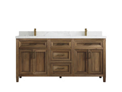 Santa Monica Teak Wood 72 in. W x 22 in. D Double Sink Bathroom Vanity - photo 31