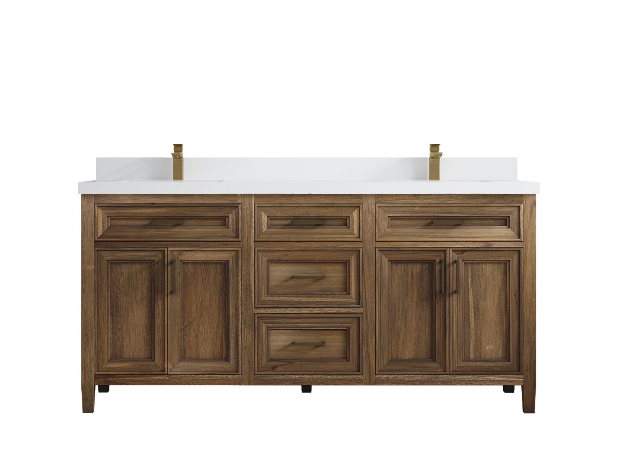 Santa Monica Teak Wood 72 in. W x 22 in. D Double Sink Bathroom Vanity - Willow Bath and Vanity