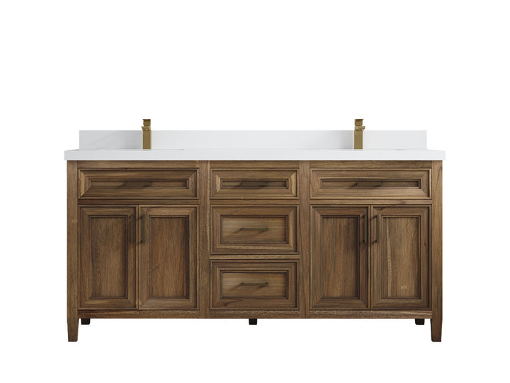Santa Monica Teak Wood 72 in. W x 22 in. D Double Sink Bathroom Vanity - photo 42
