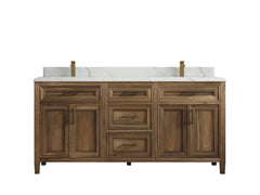 Santa Monica Teak Wood 72 in. W x 22 in. D Double Sink Bathroom Vanity - photo 33