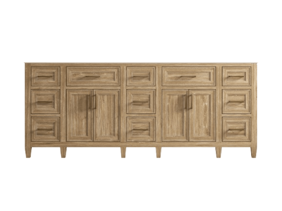 Santa Monica Teak Wood 84 in. W x 22 in. D Double Sink Bathroom Vanity - Willow Bath and Vanity