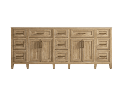 Santa Monica Teak Wood 84 in. W x 22 in. D Double Sink Bathroom Vanity - Willow Bath and Vanity