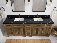 Santa Monica Teak Wood 84 in. W x 22 in. D Double Sink Bathroom Vanity - photo 9