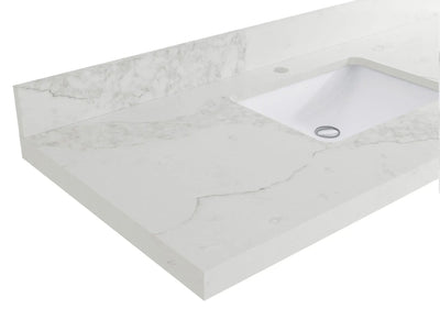 Calacatta Nuvo Quartz countertop detail