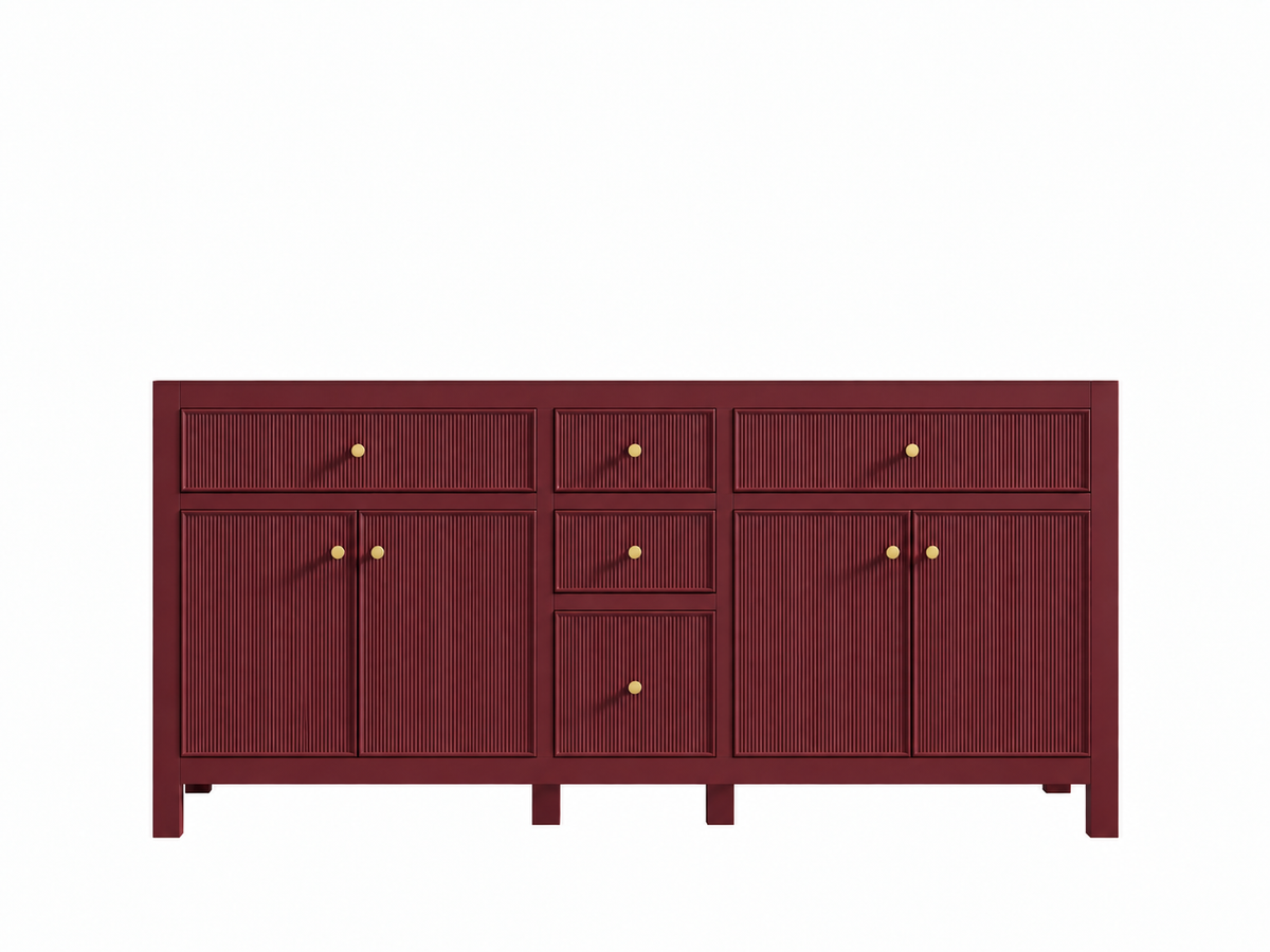 Sonoma Burgundy 72-inch vanity cabinet only — countertop and sinks not included