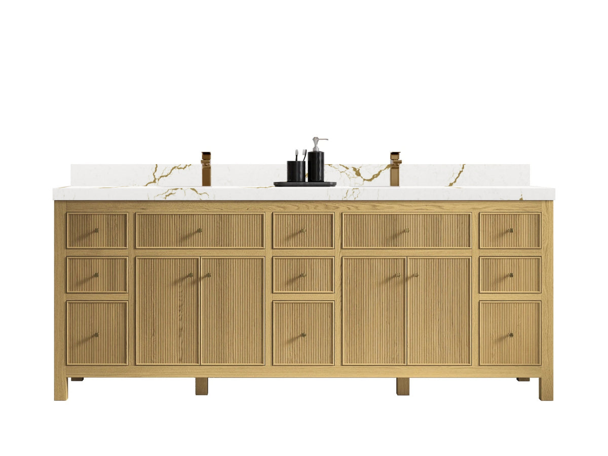 Sonoma White Oak 84 in. W x 22 in. D Double Sink Bathroom Vanity