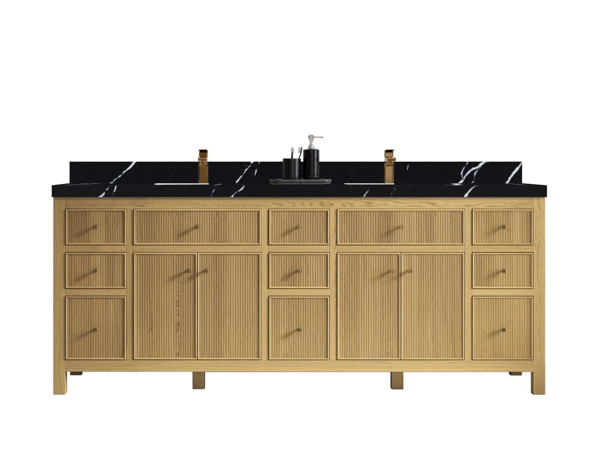 Sonoma White Oak 84 in. W x 22 in. D Double Sink Bathroom Vanity