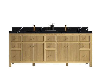 Sonoma White Oak 84 in. W x 22 in. D Double Sink Bathroom Vanity