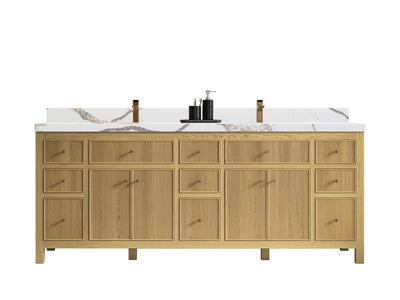 Sonoma White Oak 84 in. W x 22 in. D Double Sink Bathroom Vanity