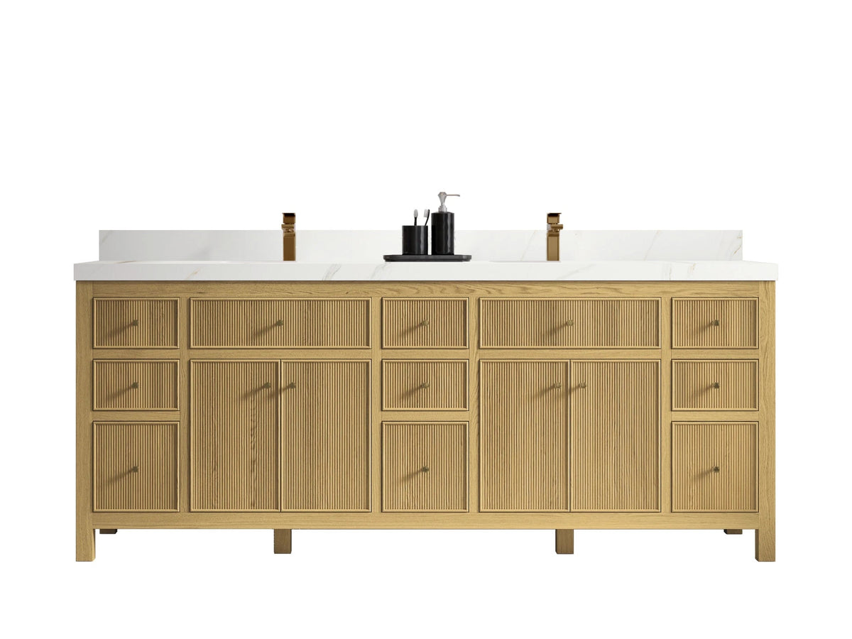 Sonoma White Oak 84 in. W x 22 in. D Double Sink Bathroom Vanity