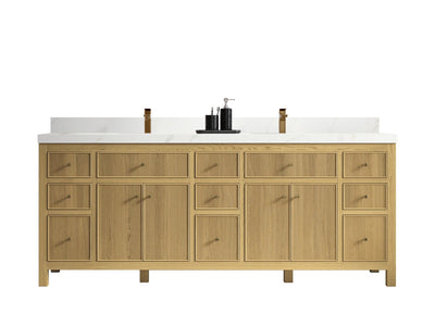 Sonoma White Oak 84 in. W x 22 in. D Double Sink Bathroom Vanity