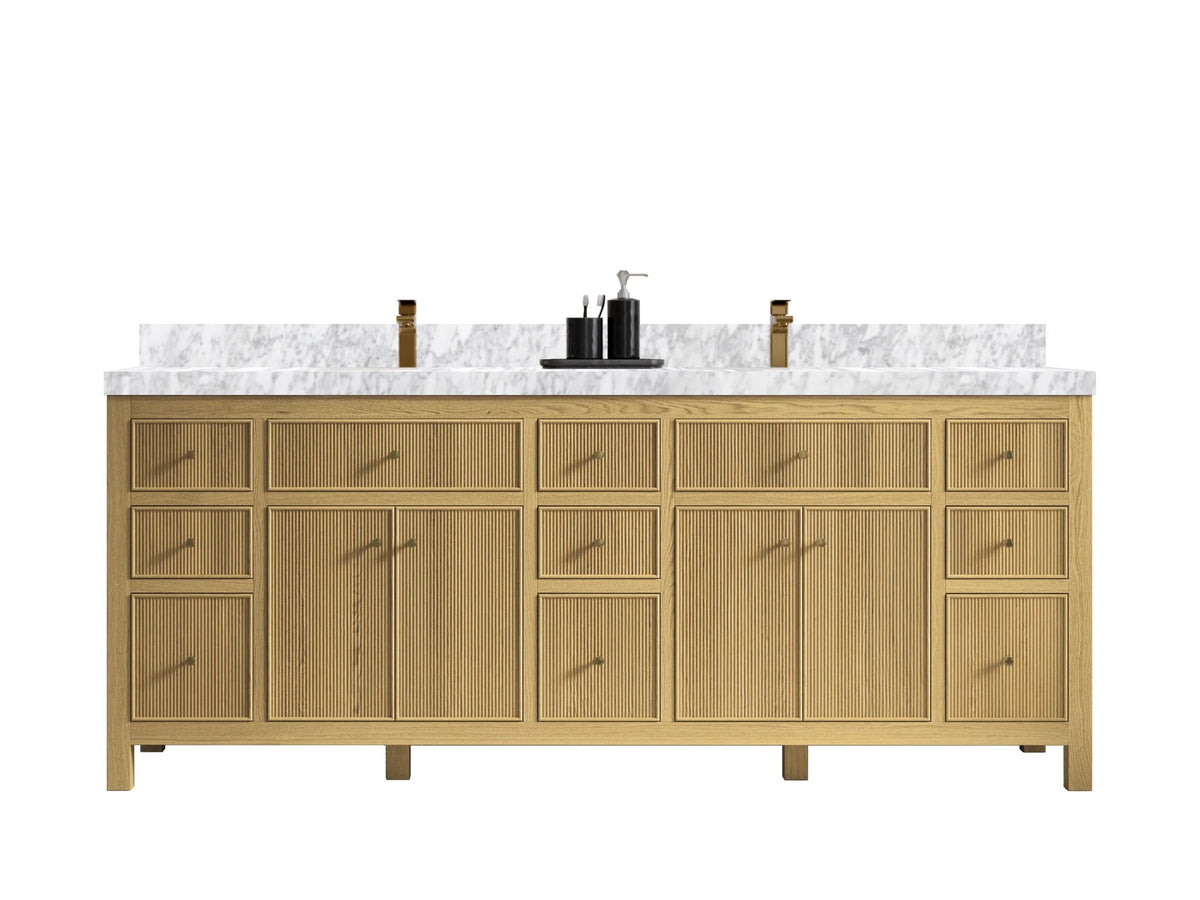 Sonoma White Oak 84 in. W x 22 in. D Double Sink Bathroom Vanity