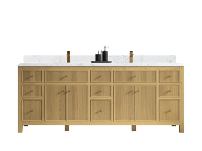 Sonoma White Oak 84 in. W x 22 in. D Double Sink Bathroom Vanity