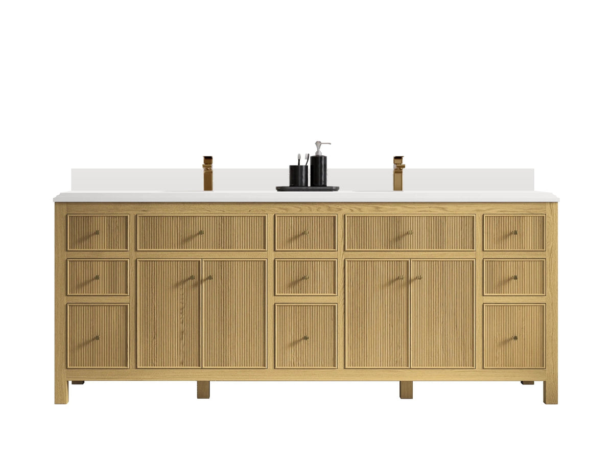 Sonoma White Oak 84 in. W x 22 in. D Double Sink Bathroom Vanity