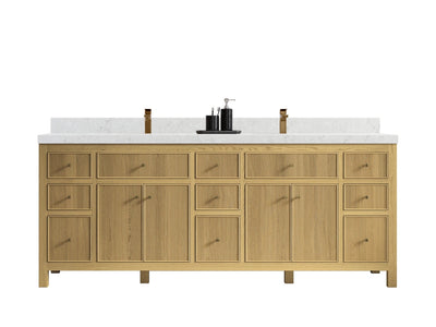 Sonoma White Oak 84 in. W x 22 in. D Double Sink Bathroom Vanity