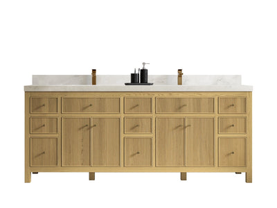Sonoma White Oak 84 in. W x 22 in. D Double Sink Bathroom Vanity