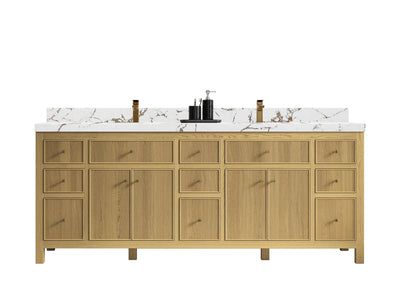 Sonoma White Oak 84 in. W x 22 in. D Double Sink Bathroom Vanity
