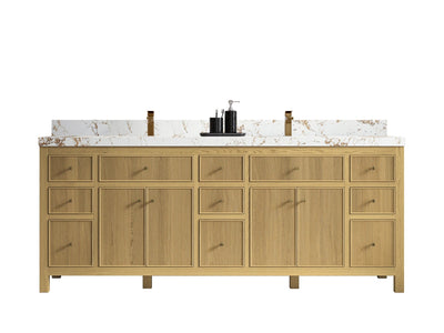 Sonoma White Oak 84 in. W x 22 in. D Double Sink Bathroom Vanity