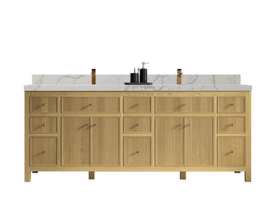 Sonoma White Oak 84 in. W x 22 in. D Double Sink Bathroom Vanity