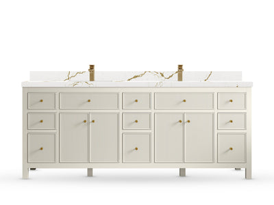 Sonoma 84 Alabaster, Berkshire Brass Quartz, front view