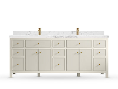 Sonoma 84 Alabaster, Calacatta Nuvo Quartz, front view