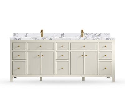 Sonoma 84 Alabaster, Calacatta Poanazzo Quartz, front view