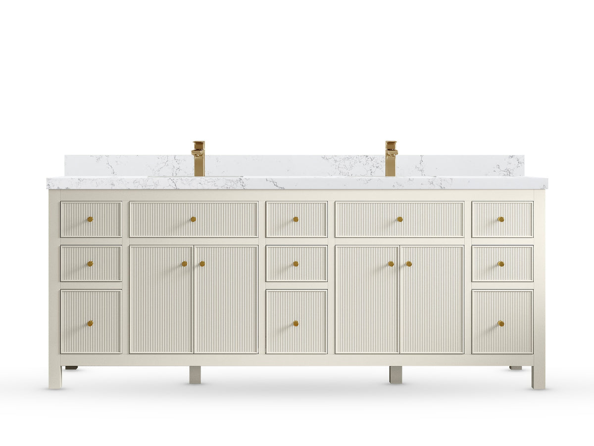 Sonoma 84 Alabaster, Empira White Quartz, front view