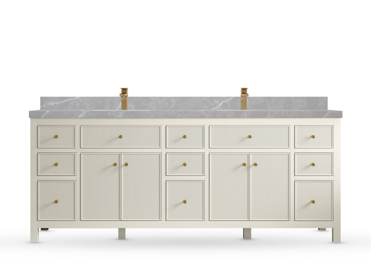 Sonoma 84 Alabaster, Pearl Light Gray Quartz, front view