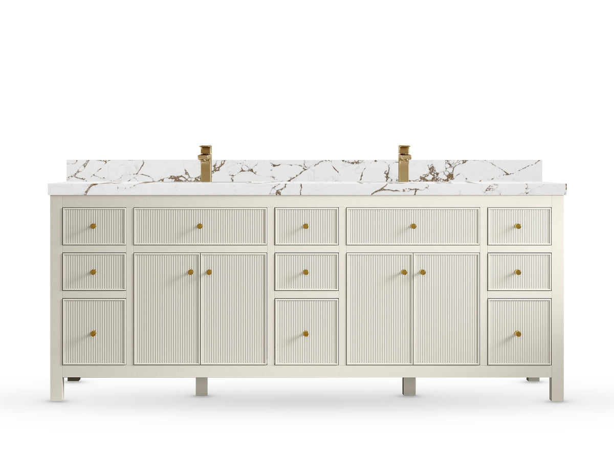 Sonoma 84 Alabaster, Viola Brown Quartz, front view