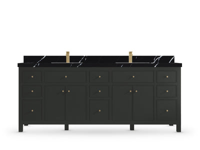 Sonoma 84 Black Top, Calacatta Black Quartz, front view
