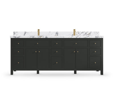 Sonoma 84 Black Top, Calacatta Poanazzo Quartz, front view