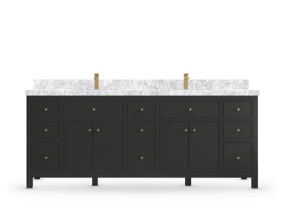 Sonoma 84 Black Top, Carrara Marble, front view