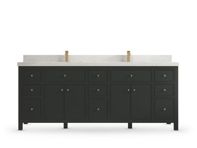 Sonoma 84 Black Top, Carrara Quartz, front view