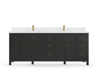 Sonoma 84 Black Top, Empira White Quartz, front view