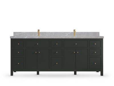 Sonoma 84 Black Top, Pearl Light Gray Quartz, front view
