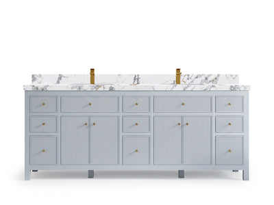 Sonoma 84 Blue Heather, Calacatta Poanazzo Quartz, front view