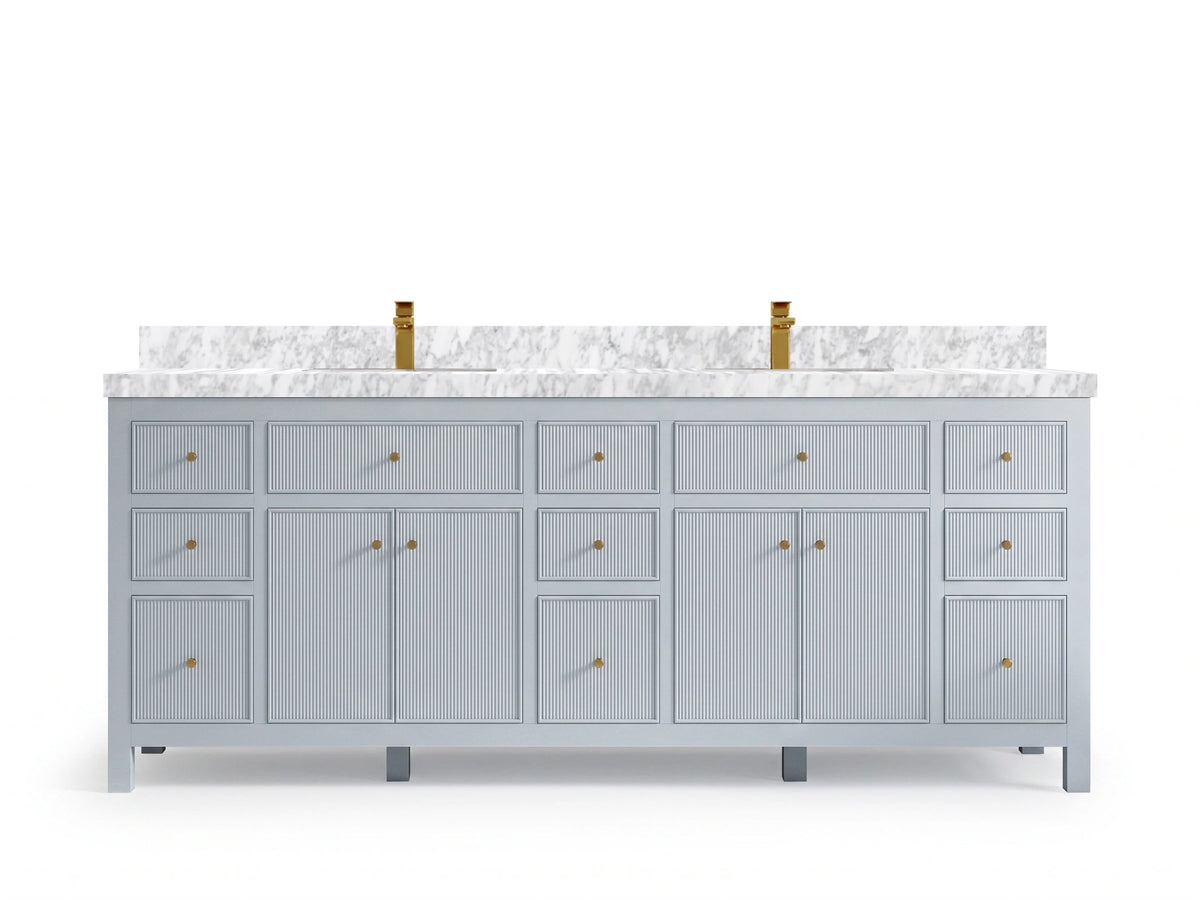 Sonoma 84 Blue Heather, Carrara Marble, front view